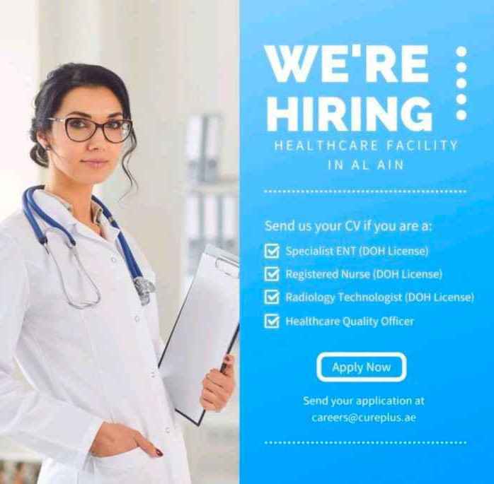 CurePlus Medical Center Al Ain | 4 Vacancies