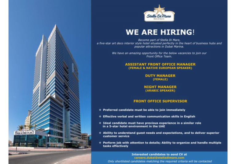 stella di mare dubai marina hotel careers