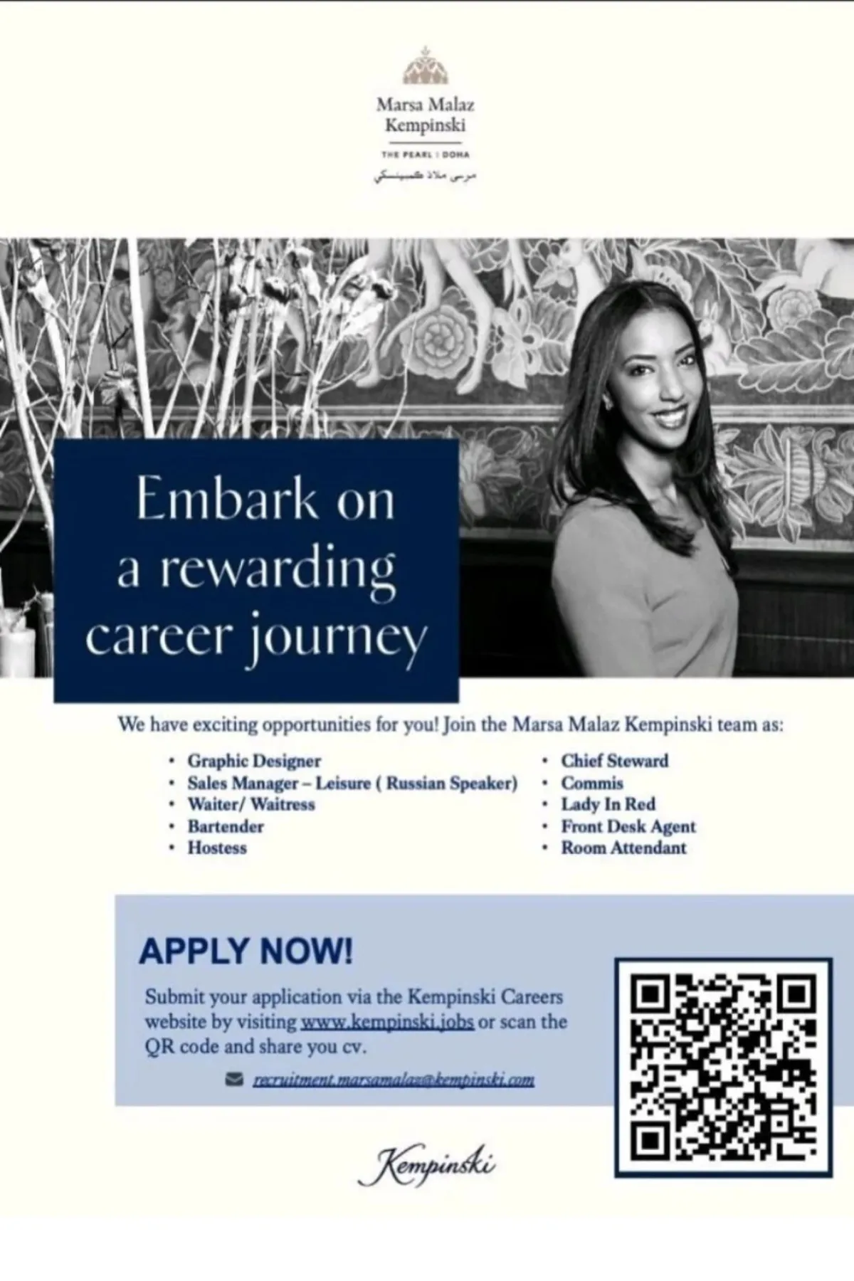 Marsa Malaz Kempinski: Job Openings at Marsa Malaz Kempinski The Pearl Doha 1 marsa malaz kempinski