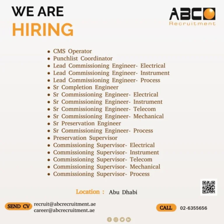 Urgent Job Vacancies in Abu Dhabi