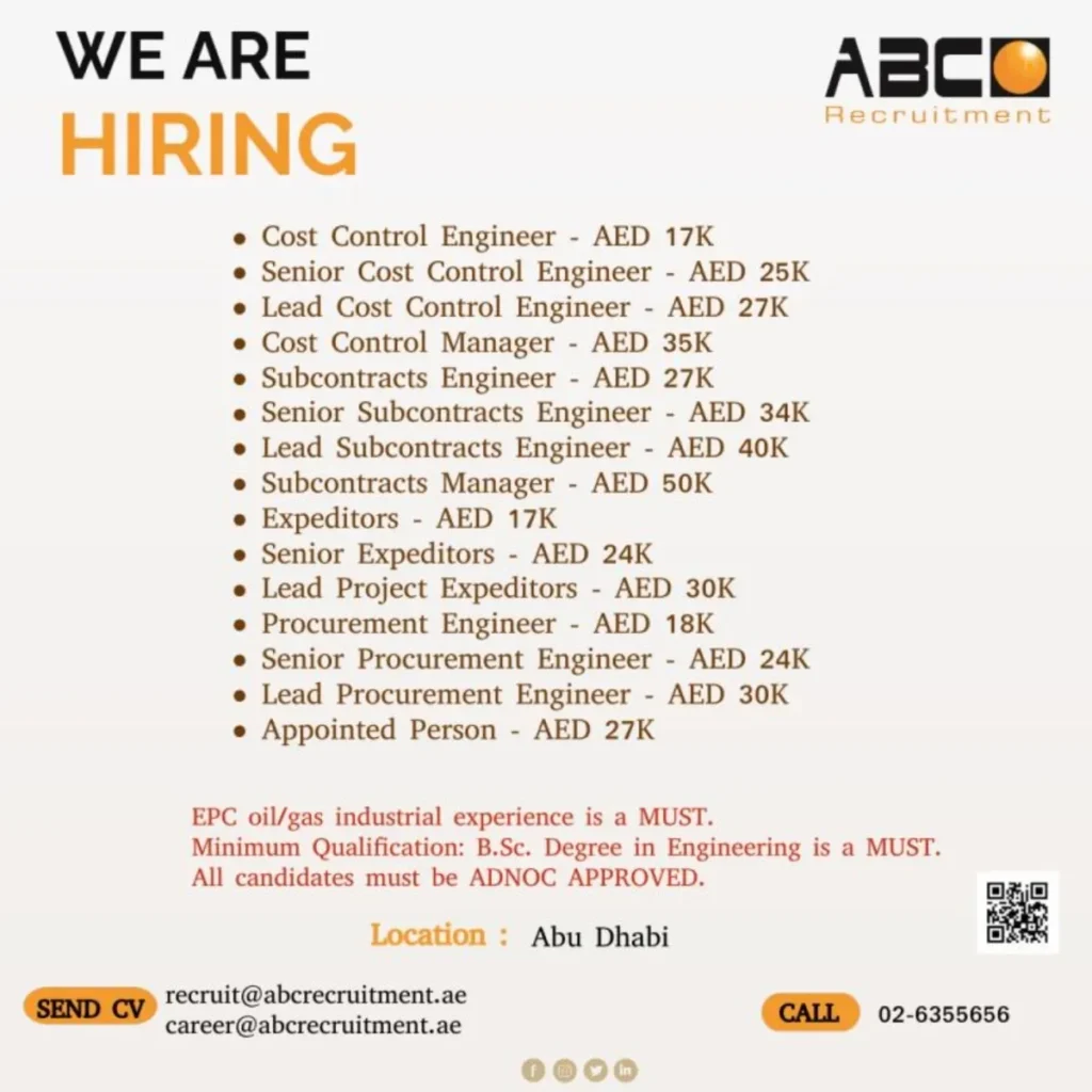 Urgent Job Vacancies in Abu Dhabi
