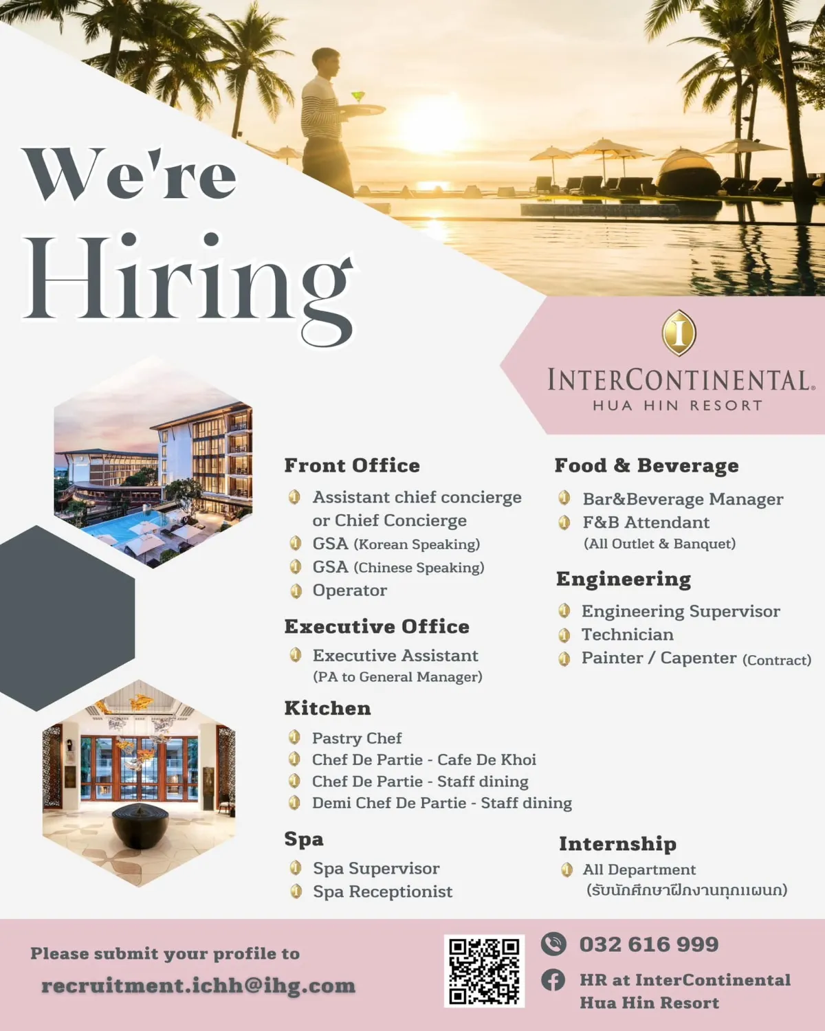 Job Openings at InterContinental Hua Hin Resort
