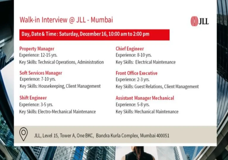 Walk-in Interview Mumbai JLL
