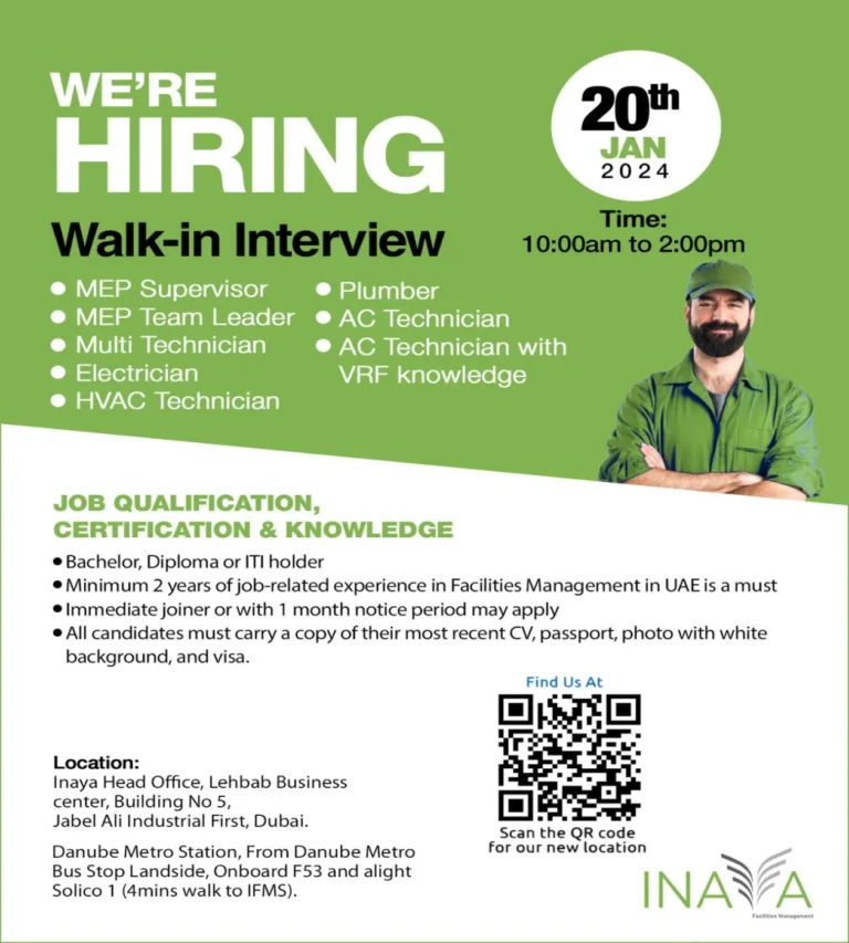 Walk in Interview Dubai