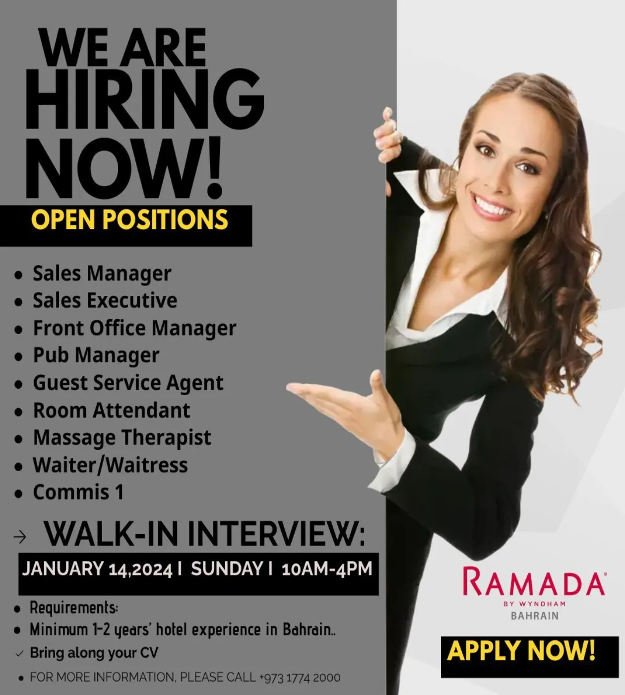 Walk In Interview at Ramada by Wyndham Bahrain 1 Walk In Interview