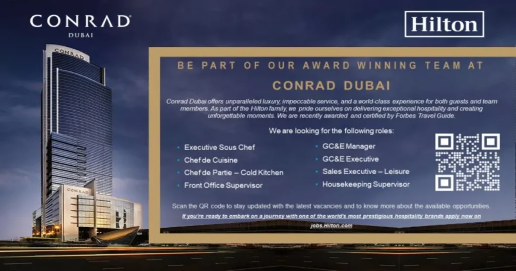 Job Openings at Conrad Dubai