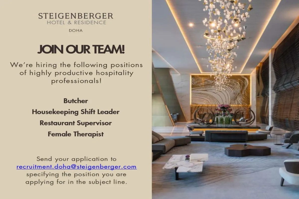 Job Openings at Steigenberger Hotel & Residence Doha