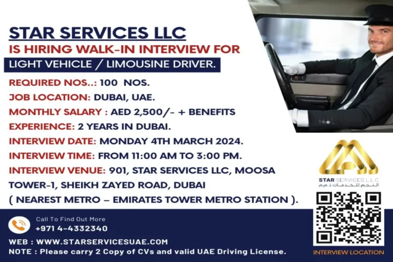 Walk in Interview in Dubai