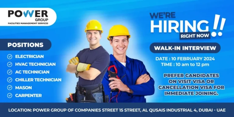 walk in interview in dubai
