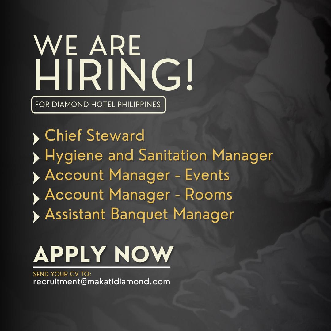 Diamond Hotel Philippines is Hiring! Exciting Career Opportunities Await 1 Diamond Hotel Philippines