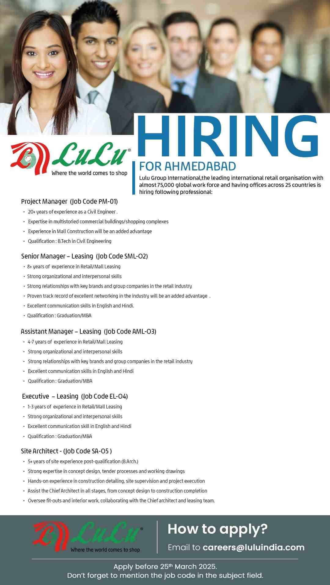 LuLu Group Ahmedabad Jobs 2025