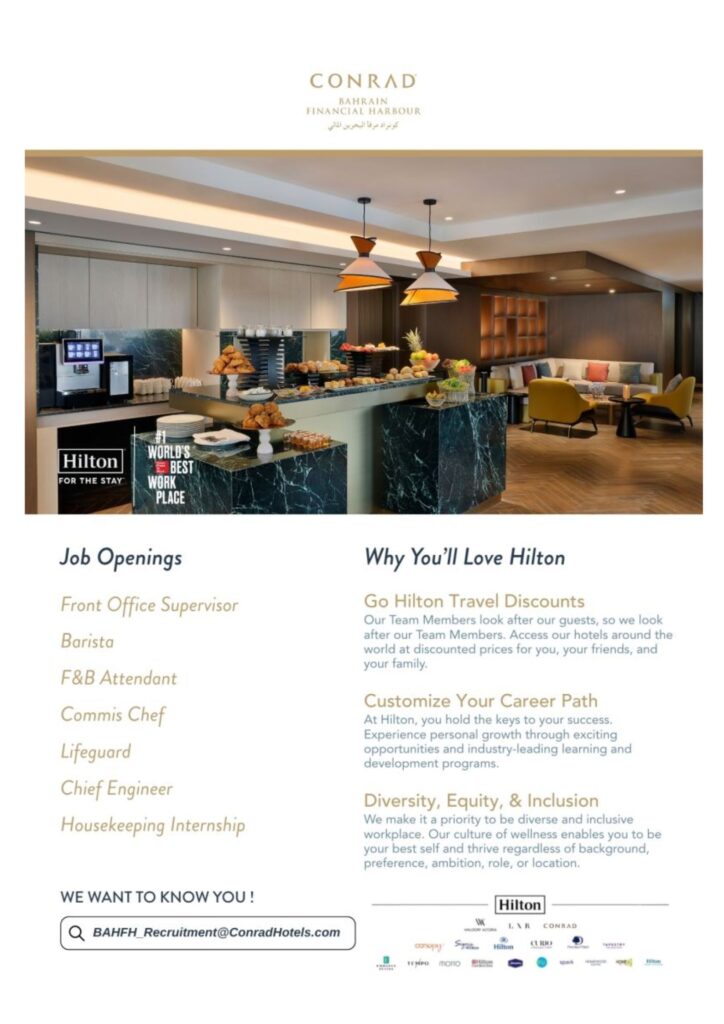 Now Hiring: Exciting Job Opportunities at Conrad Bahrain 2 Conrad Bahrain jobs