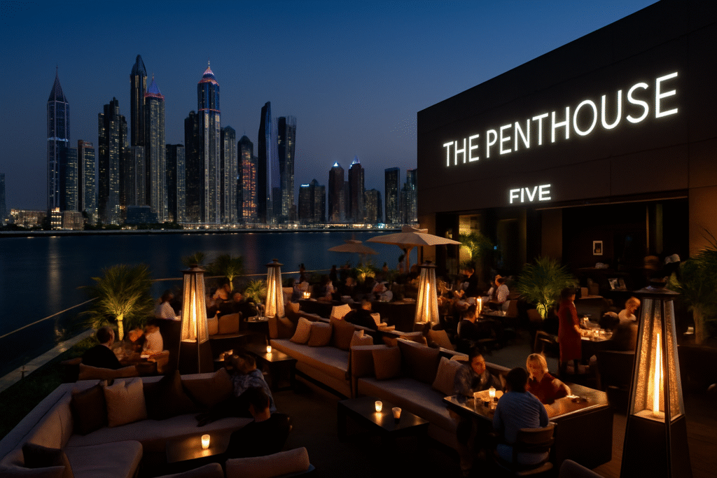 Food & Beverage Careers at The Penthouse FIVE Palm Jumeirah 2 Dubai skyline rooftop lounge careers at The Penthouse FIVE Palm Jumeirah1