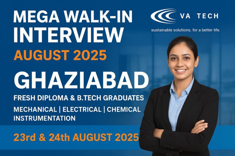 Ghaziabad Walk-in Interview – VA TECH WABAG Fresher Hiring 2025