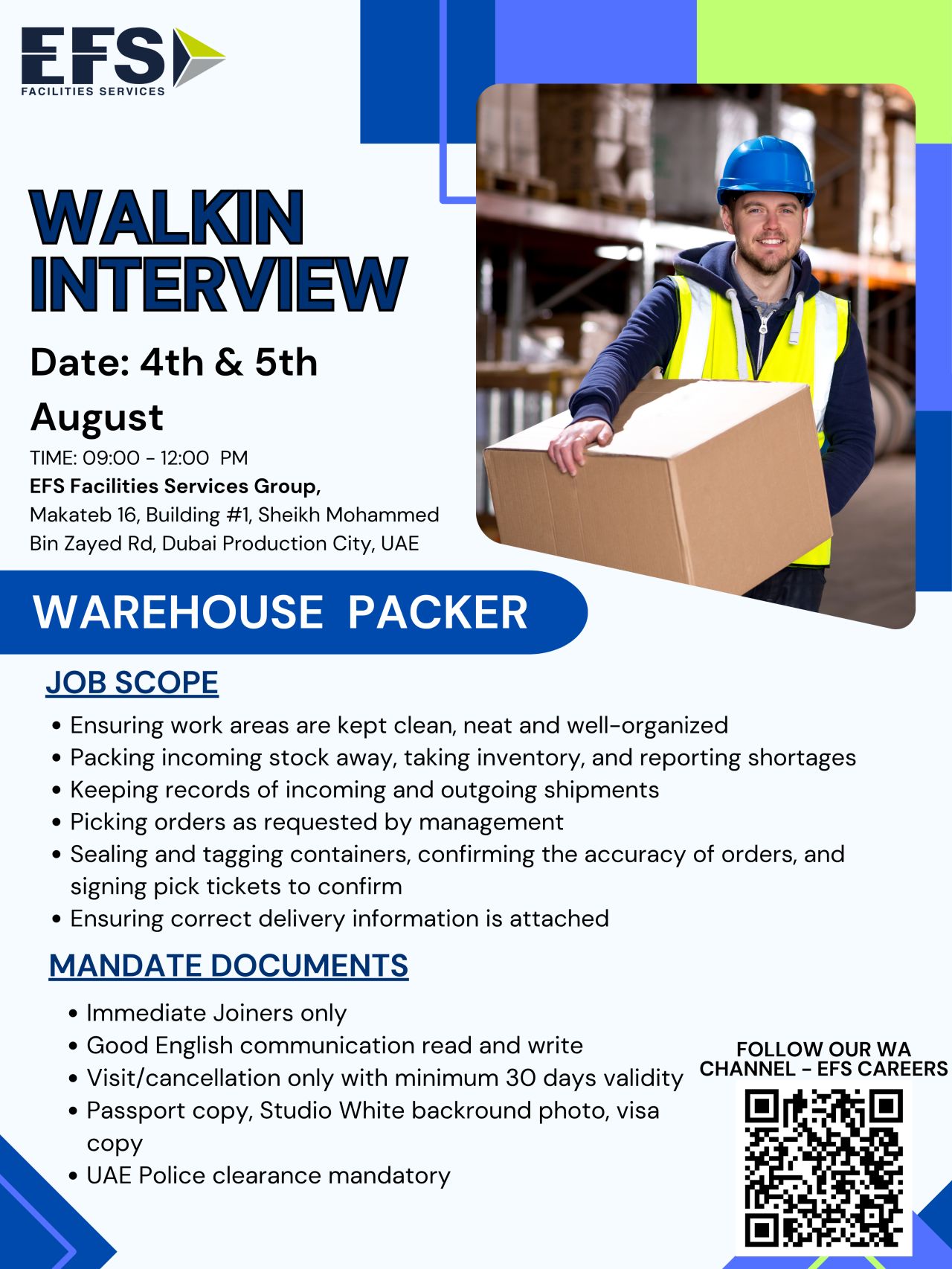 warehouse packer jobs Dubai